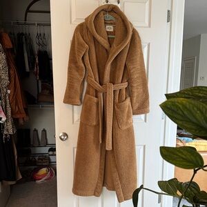 UGG Warm Brown Sherpa Pile Fleece Hooded Robe